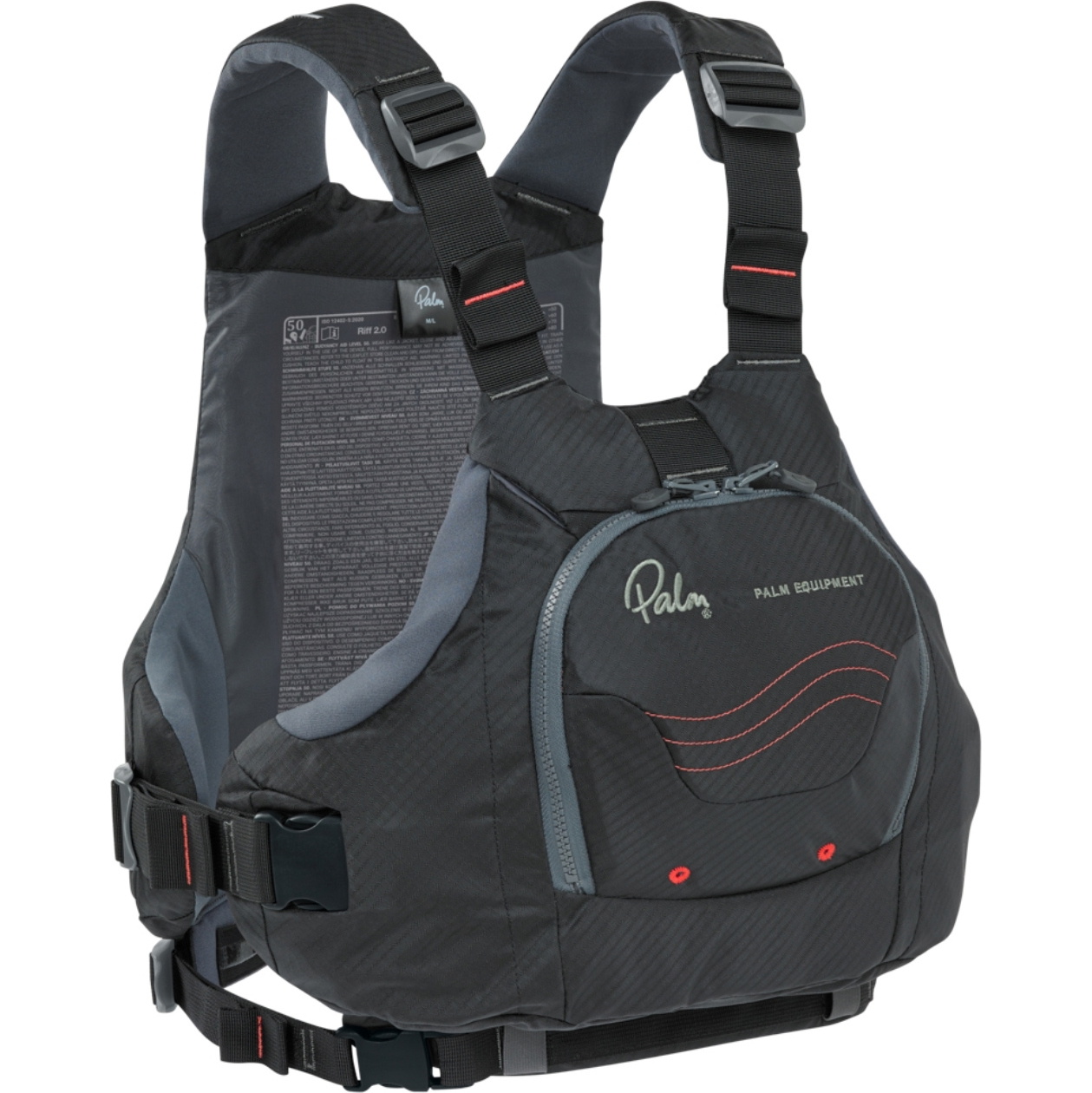 2026 Palm Riff 2.0 Pfd Buoyancy Aid 13797 - Black / Jet Grey